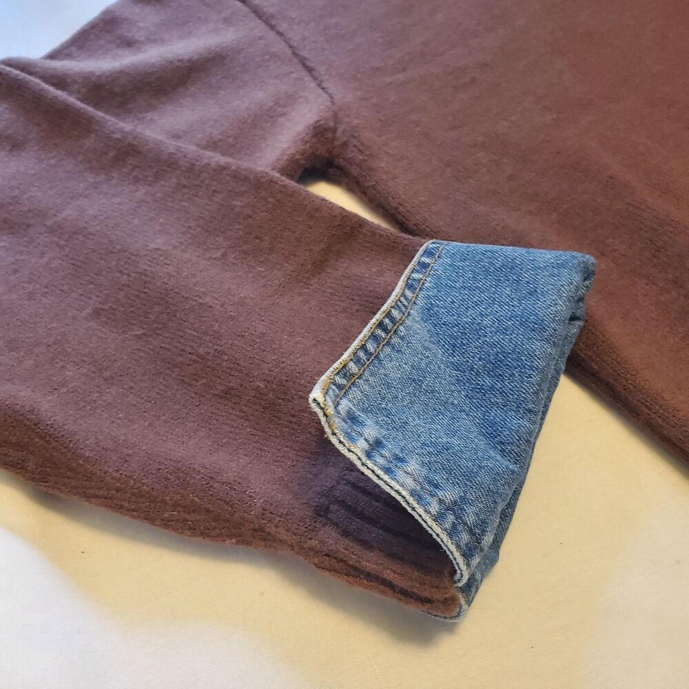 Revolve Commence Denim Collared Brown Sweater Womens Sz M Preppy Chic - Picture 6 of 11
